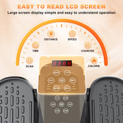 Funslim EB030 Under Desk Elliptical Exercise Machine, Quiet Magnetic Resistance, 12 Adjustable Speeds, Digital Display with Remote, Portable Seated Pedal Exerciser