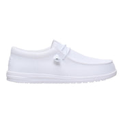 Heydude Wally Funk Mono Casual Loafers for Men, White, Elastic Laces, Removable Foam Insole, Lightweight Flexible Outsole, 40011-100-M11