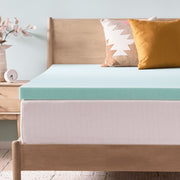 Linenspa WMLS30TT18GRT 3-Inch Cooling Gel and Green Tea Infused Memory Foam Mattress Topper, Plush, Sea Foam, Twin