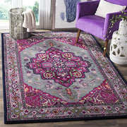 Safavieh Bellagio Collection BLG541B Grey and Pink Square Area Rug, 5' Square
