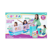 Kidtopia Little Flyer Airplane Play Set with Pop-Up Tent, 17-Piece Roleplay Set, Multicolor, Ages 3+