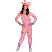 Amscan Giraffe Zipster Hooded Jumpsuit Child Halloween Costume, Soft Polyester, Peach Pink Purple, Small 4-6, 83367830