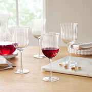 The Pioneer Woman PWD520131051002 Colette Scalloped 15-Ounce Red Wine Glasses, Clear, Set of 4