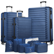Gowill Suitour 3 Piece Luggage Sets Travel Suitcase Set with 7PCS Organizer Bags, Navy Blue - Sturdy and Durable