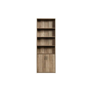 Mainstays 433569 Traditional 5 Shelf Bookcase With Doors, Weathered Oak