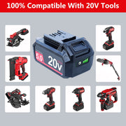 BOTKK 20V 5.0Ah Replacement Battery for SKIL PWR CORE Cordless Power Tools with 4-LED Fuel Gauge, Safety Protections, Durable ABS+PC Case, BY5196