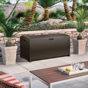 Suncast Wicker 99 Gal. Resin Deck Box-DBW9200