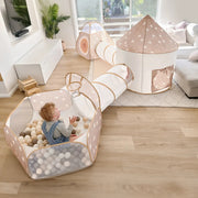 Tiny Land Toddler Play Tunnel & Ball Pit, Foldable Indoor/Outdoor Playhouse, Adventure Theme, with Carry Bag