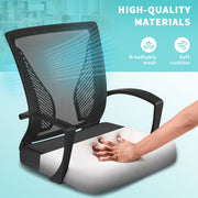 Furmax Mid Back Office Chair, Ergonomic Lumbar Support, Breathable Mesh Back, Height Adjustable Seat, Thick Padded Seat, 360-Degree Swivel Wheels, Black