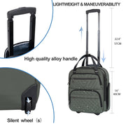 KROSER K7651NX-ARMY GREEN Carry On Underseat Luggage, 16-inch Lightweight Overnight Suitcase, Army Green