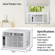 Ktaxon Wi-Fi Wnabled 6000BTU Window Air Conditioner w/Remote, White