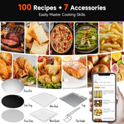Kitchen Elite Air Fryer Toaster Oven Combo, 15-in-1 Digital, Stainless Steel, 18L Capacity, 800F Max Temperature, 1800W, Flip Away Oven with 7 Accessories, KE-PZA-102SS