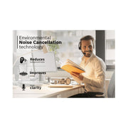CODi Claro Wireless Headset with AI-Powered Noise Cancelling Microphone, Bluetooth, Over-Ear, Black, 35-Hour Battery, A04616