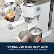 De'Longhi Dedica Duo Espresso Machine, Compact Vanilla, Digital Touch Display, Advanced Thermoblock, Steam Wand, 35 oz Water Tank, EC890WI