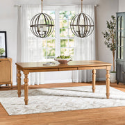 My Texas House MT65250047100A3 Perry Extendable Dining Table, Warm Brown Finish, 16
