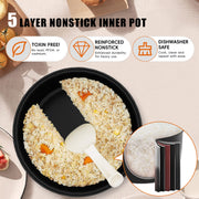 WHALL Digital Rice Cooker, 5 Qt, 9 Cooking Programs, 20-Cup Capacity, Stainless Steel, LED Display, 12-Hour Delay Timer