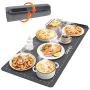 Garnen 6-Temp Electric Food Warming Mat, 36 in x 16 in Silicone Roll-Up Heating Pad with Graphene Technology, Adjustable Timer and Temperature Control, Gray, GAN09611NW