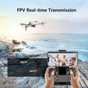 4DRC 4D-F10 F10 RC Quadcopter Drone, Foldable w/1080P HD Dual Cameras, 120 Wide-Angle, Silver White