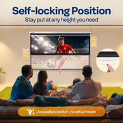 SPECSTAR 80 Inch Manual Pull Down Projector Screen, 16:9 HD Matte White, Retractable with Auto Locking, Wall or Ceiling Mount