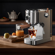 HiBREW H13 Semi-Automatic Espresso Machine, Dual Boiler, 6 Programmable Drink Modes, 1.3L Water Tank, Adjustable Pre-Infusion, Stainless Steel, Silver