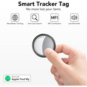 Tukio Bluetooth Tracker Smart Air Tracker Tag with Real-Time Location Tracking, IPX5 Water Resistant, Replaceable Battery, Protective Case, Key Ring, Lanyard, Compatible with iOS