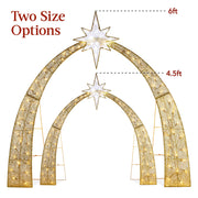 Best Choice Products 4.5ft Lighted 2D Christmas Nativity Scene Outdoor Yard Decoration with 115 LED Lights, Gold Metal Frame, SKY8026