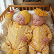 Hui Tong Lifelike Reborn Baby Dolls Twins, 20 Inch Boy and Girl, Soft Vinyl and Cloth Body, Sleeping Poseable Dolls with Accessories, LTRB001TWINS-TC