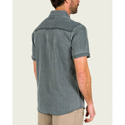 Marsh Wear MWW1025 Delray Denim Short-Sleeve Men's Casual Shirt, Stonewashed Cotton Blend, Light Gray