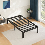 FSCHOS 3501-14 Twin Size Bed Frame, Heavy-Duty Metal Platform, 14 Inch Height, Black