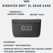 Yeti Coolers Sidekick 3L Gear Case, Waterproof DryHide Shell, Charcoal