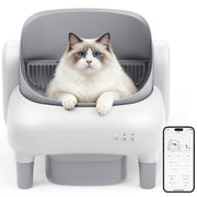 Cumrige Self Cleaning Cat Litter Box, Open Top, App Controlled, Advanced Safety Sensors, Large 10.5L Sealed Waste Bin