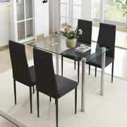 uhomepro Q9038 5 Pieces Dining Table Set, Black