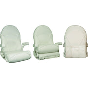 Springfield Marine Products Royal Flip-Up Boat Seat, Heavy-Duty Marine-Grade Vinyl, Plush Foam Padding, Flip-Up Bolster and Armrests, Large Dry Pocket, White, 1040800