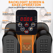 GIKPAL Under Desk Elliptical Machine with Remote Control and LCD Display Monitor, Black/Orange - Portable