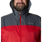 Columbia Glennaker Lake Rain Jacket for Men - Mountain Red/Graphite - 4XL