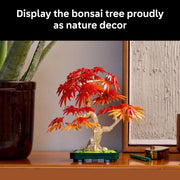 LEGO Botanicals Japanese Red Maple Bonsai Tree Building Kit, 474 Pieces, Red and Amber Leaves, Buildable Pot, Home and Office Decor, 10348