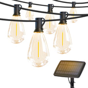 DAYBETTER WDSS1211H24-NSUS Solar Outdoor String Lights, 100ft, 24 Warm White LED Bulbs, Weatherproof, E12 Base Sockets