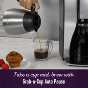 Mr. Coffee 10-Cup Programmable Coffee Maker with Optimal Brew Technology, Stainless Steel Thermal Carafe, Strong Brew Selector, Brew Later Feature, 2150023