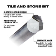 Milwaukee 48-20-8998 Carbide Natural Stone Drill Bit Set (4-Pack)