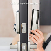 Veise Smart Keyless Entry Door Lock with Handle, Electronic Touchscreen Keypad, App Control, Satin Nickel