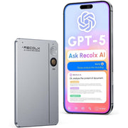 GJGOO AI Voice Recorder & Transcriber with GPT-5 Analysis, 30-Hour Recording, 112-Language Speech-to-Text, Auto Summary, Gray