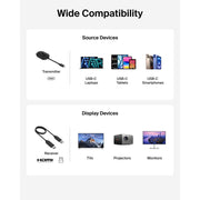 Belkin ConnectAir Wireless HDMI Display Adapter, USB Type-C to HDMI, 1080p 60Hz Streaming, Black, AVC024dqBK