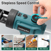 CreWear Electric Caulking Gun, Stepless Speed Control, Cordless, Drip-Free, 10oz Capacity, Dark Blue