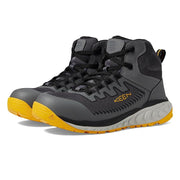 KEEN Utility Arvada Mid Men's Work Shoes, Carbon-Fiber Composite Toe, Steel Grey/Keen Yellow, Wide 10 EE, Synthetic Upper, 1027652