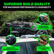 Rhino USA Heavy Duty Waterproof Rooftop Cargo Carrier, 17.7 Cubic Feet, Black, Universal Fit, AC-SBRT177-SB-W-C