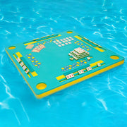 MAISON LUDE 3-in-1 Floating Game Mat: Mahjong, Rummi Cube, and Waterproof Cards, Sun and Lemon
