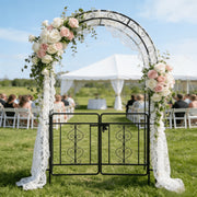 Ktaxon Metal Garden Arch 7Ft Garden Trellis Arch Arbor Outdoor Wedding, Black