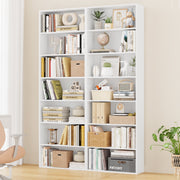 Homfa 7-Tier Tall Freestanding Bookcase, 82 in, Particle Board, White or Blue