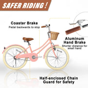 Glerc BG1015YD20ph-1 Little Molly 20 inch Kids Girls Bike for 7-13 Years Old Child, Peach