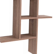 Danya B Contemporary Industrial Floating Wall Shelf, Weathered Oak, 40 in H x 24 in W x 5.75 in D, 4-Tier Cantilever Design, XF160708OK